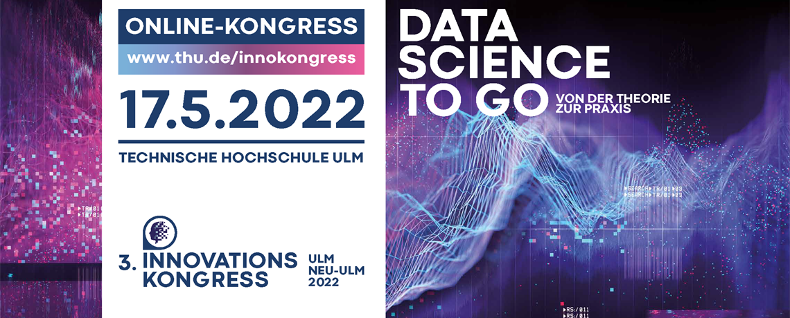 Mit den verschiedenen Aspekten, in denen Data Science und Künstliche Intelligenz uns in Beruf und Alltagsleben herausfordern, befasst sich der  3. Innovationskongress der Technischen Hochschule Ulm am 17. Mai 2022 online.